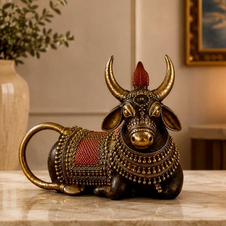 Handcrafted Brass Dhokra Royal Nandi Bull Sculpture